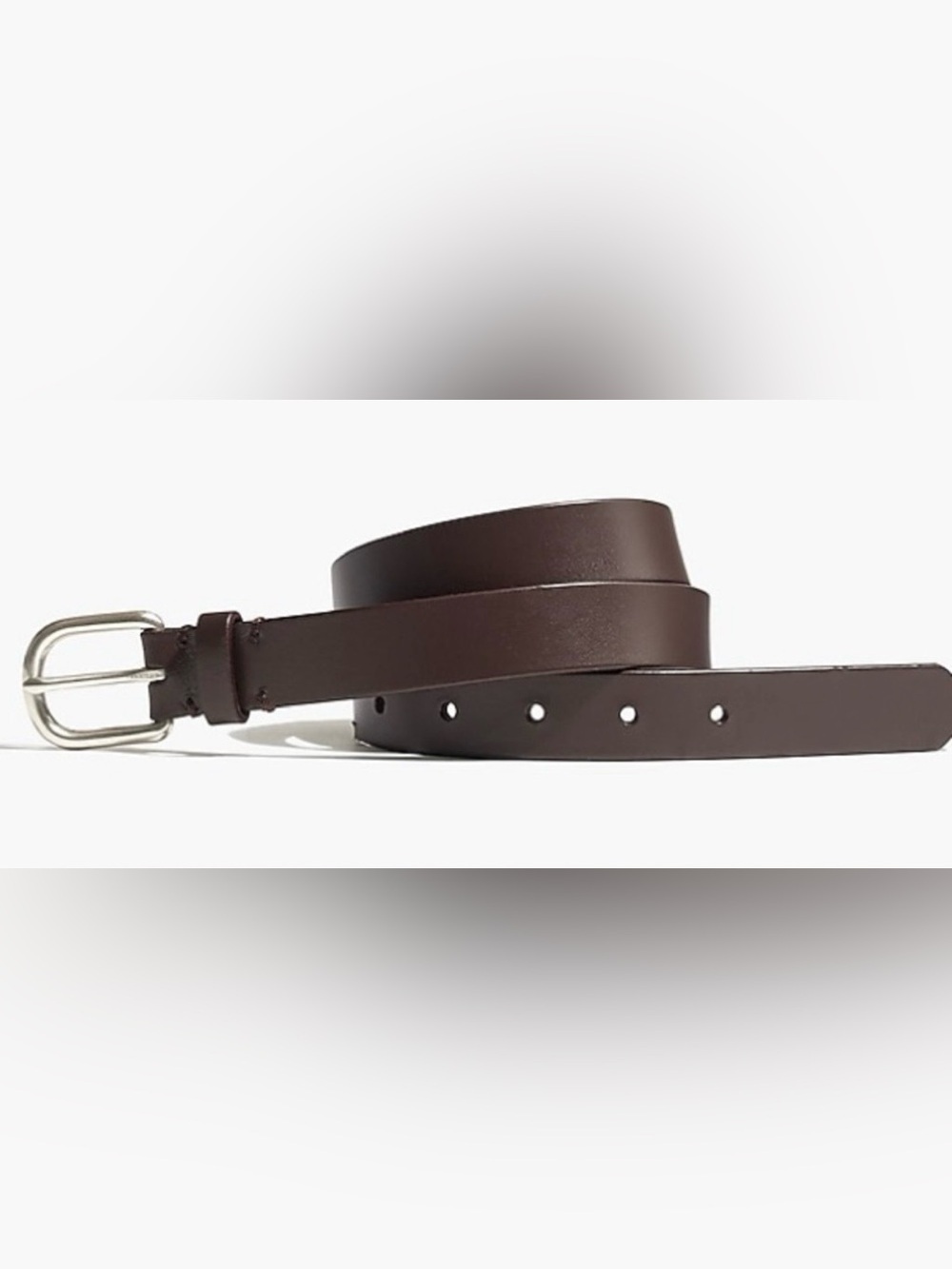 Crewcuts J. Crew Unisex Brown Belt Silver Buckle Genuine Buffalo Leather Size M